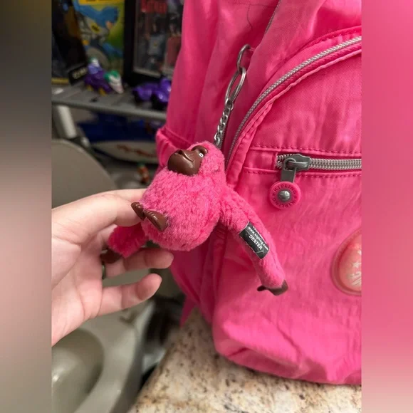 Kipling Seoul Extra Large 17" Laptop Backpack Zip Pockets 47cm Pink Sparkle - Picture 2 of 13